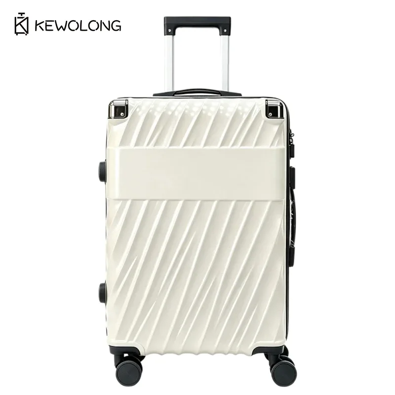 valise rigide à texture spirale, serrure tsa, bagage extensible avec roues silencieuses, trolley de voyage léger de 20/24 pouces