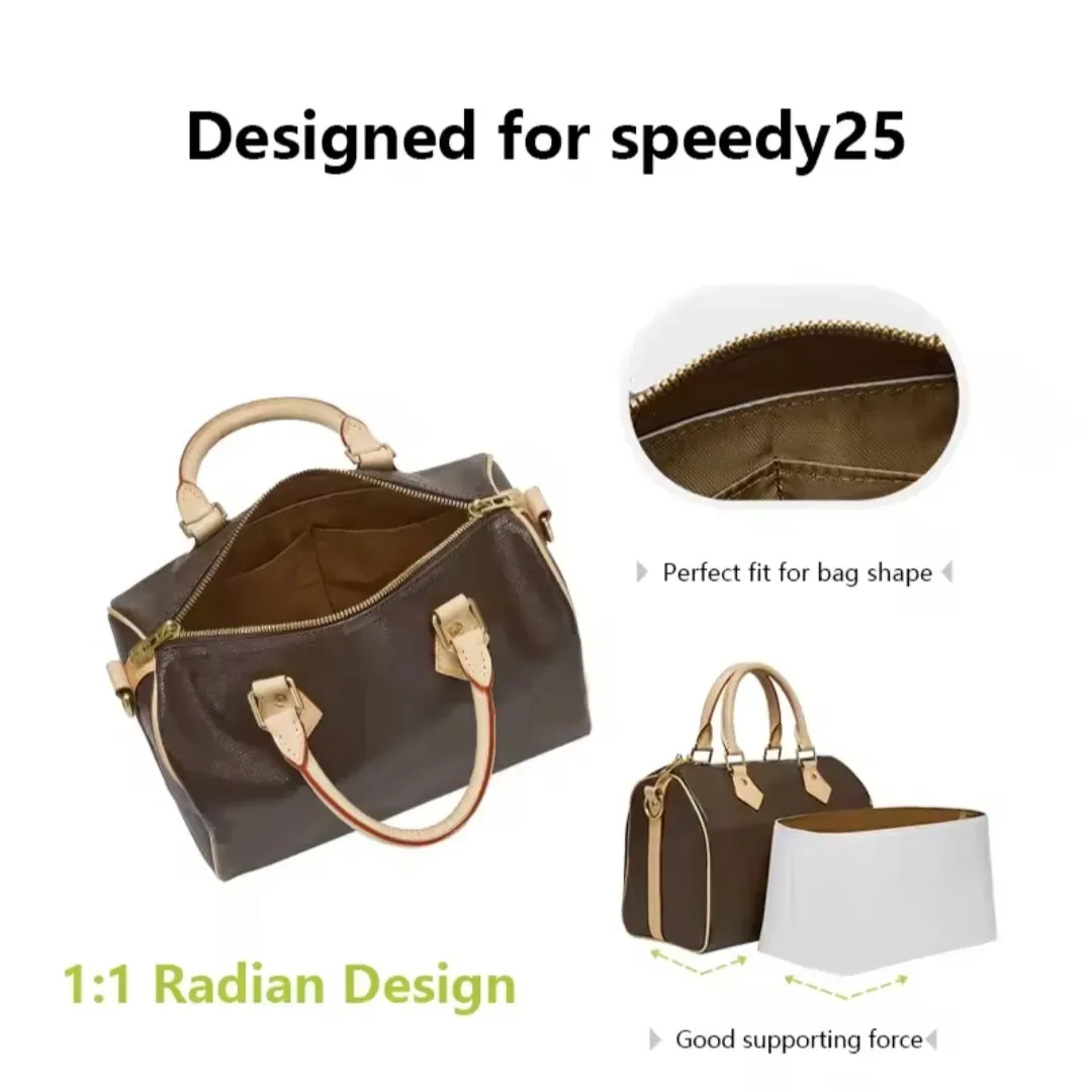 organisateur de sac à insérer pour sac à main à rabat lv speedy 253035, sac intérieur, trousse de maquillage, sac de voyage, sac de rangement, accessoires pour sacs fourre-tout