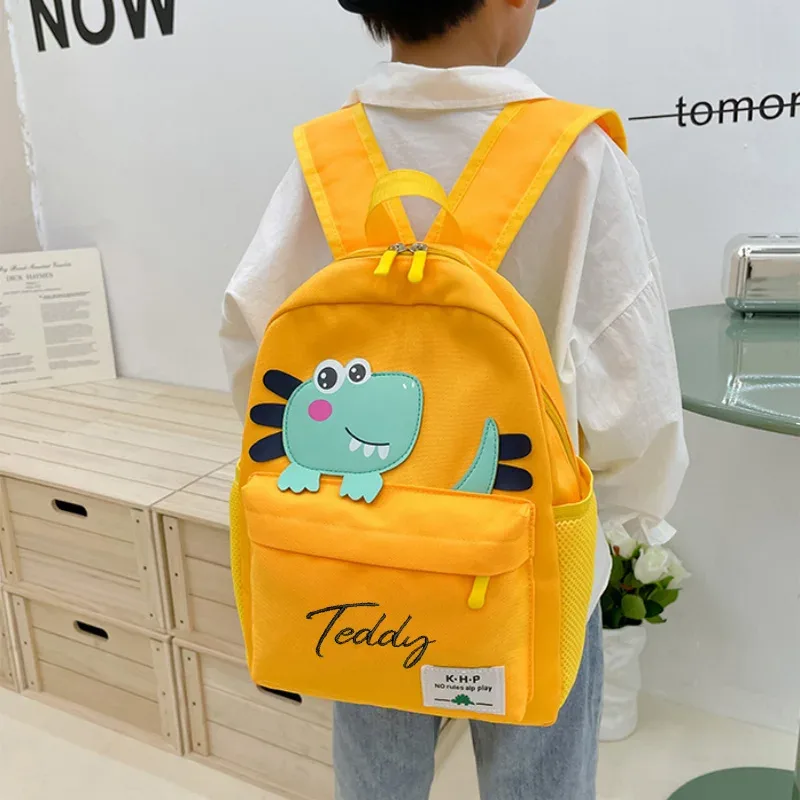 sac à dos de maternelle personnalisé pour garçons et filles, sac à dos de dinosaure pour enfants, cadeau de broderie