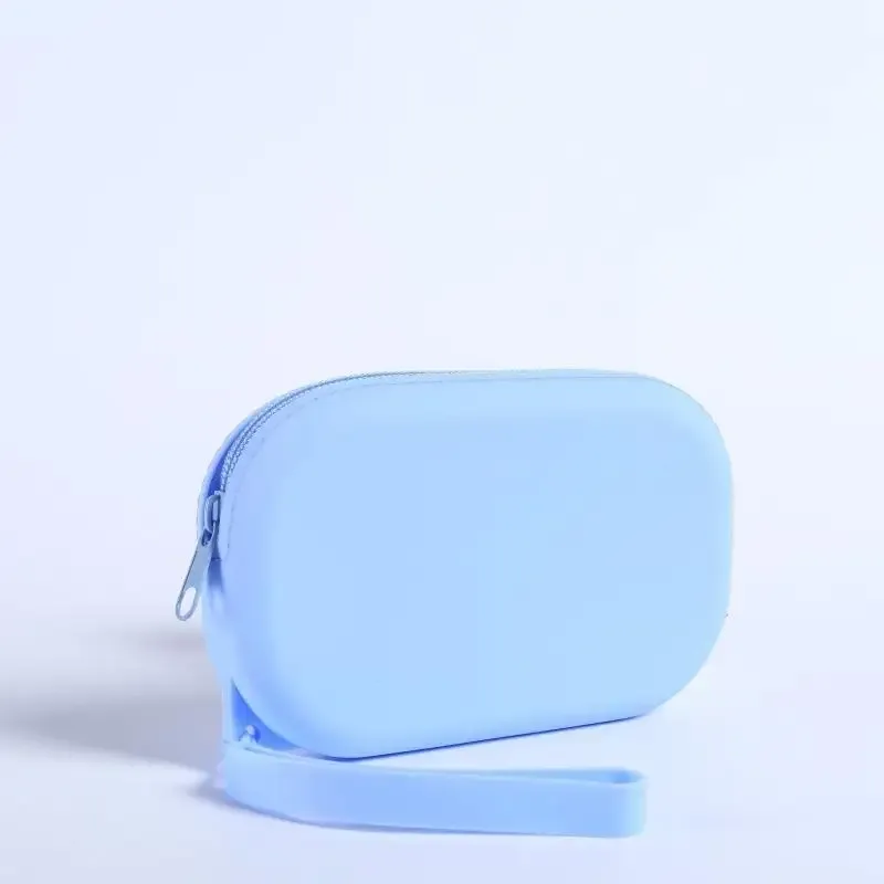 sac à fermeture éclair en silicone lisse pour écouteurs, portefeuille, organisateur de cosmétiques, porte-monnaie pour femmes et filles【smq】