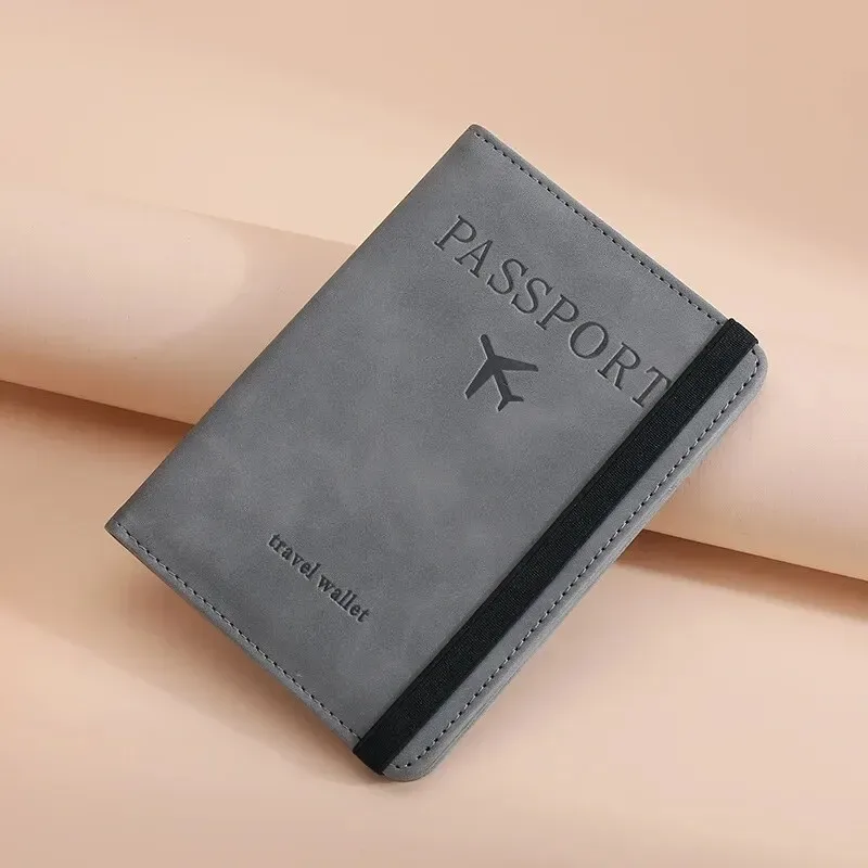 porte-passeport rfid en cuir pu pour hommes et femmes, porte-cartes, étui à passeport, essentiels de voyage pour les vacances en famille
