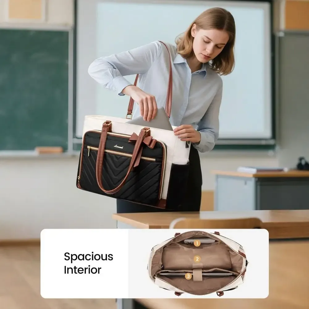 sac isotherme élégant grande capacité avec porte-gobelet, design 3-en-1, sacoche pour ordinateur portable, sac décontracté élégant et durable pour le travail