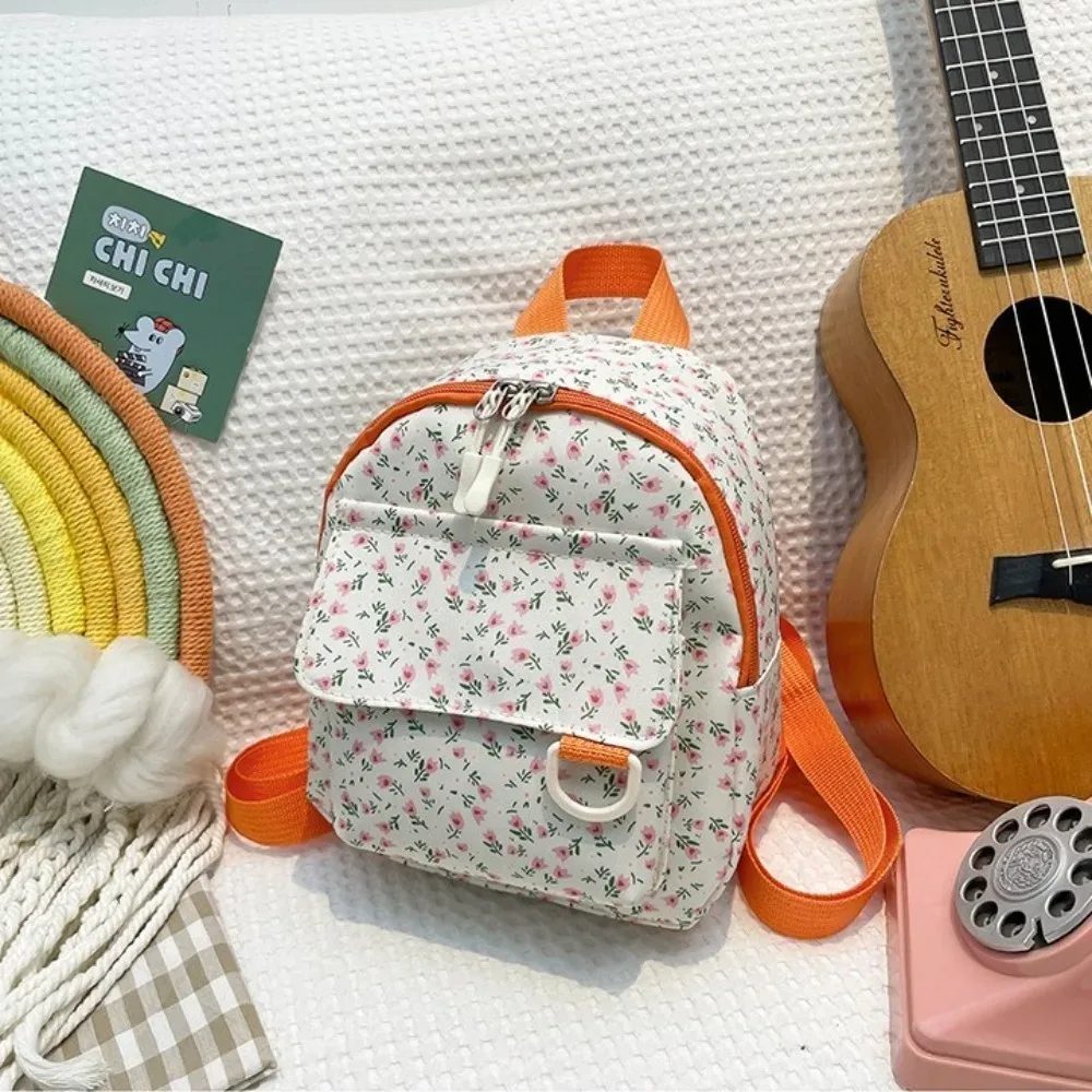 nouveau mini sac à dos imprimé fleuri sac de rangement en velours côtelé doux version coréenne sac à dos cadeau