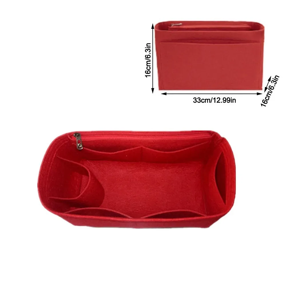 sac d'insertion en feutre grande capacité avec fermeture éclair, organisateur de sac à main multi-poches, sac intérieur doublé pour lv speedy25/30/35/gentlewoman