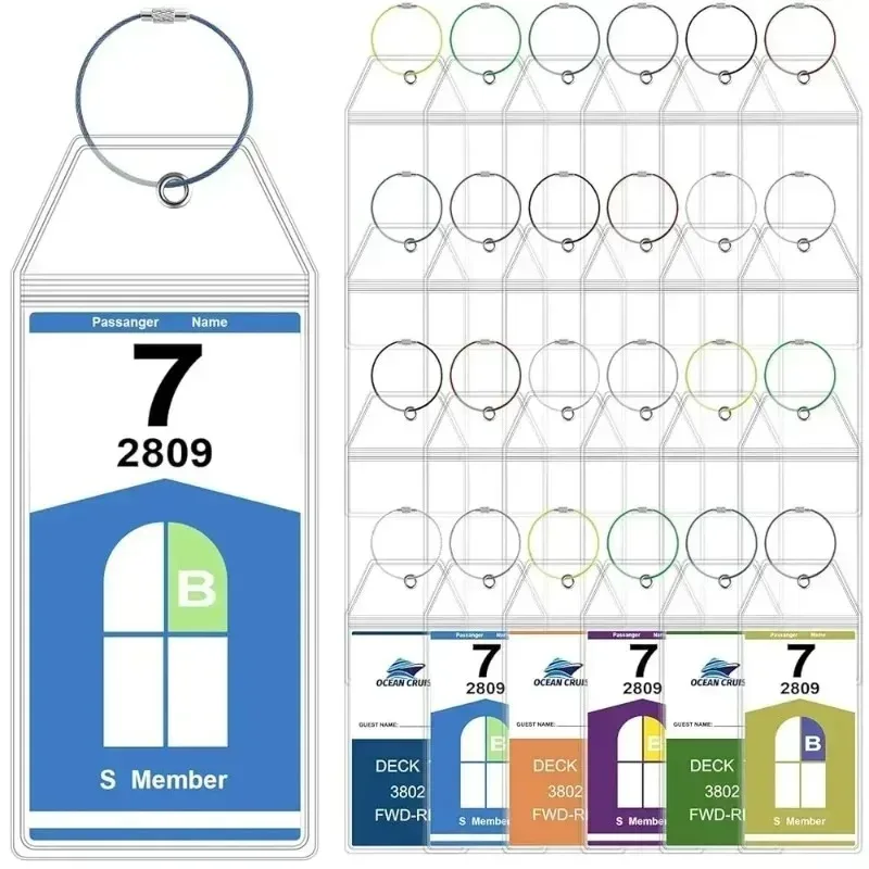 porte-étiquette de bagage pour croisière, avec fermeture éclair et anneau en acier, en pvc épais, accessoire de voyage unisexe, étiquette de bagage de croisière robuste