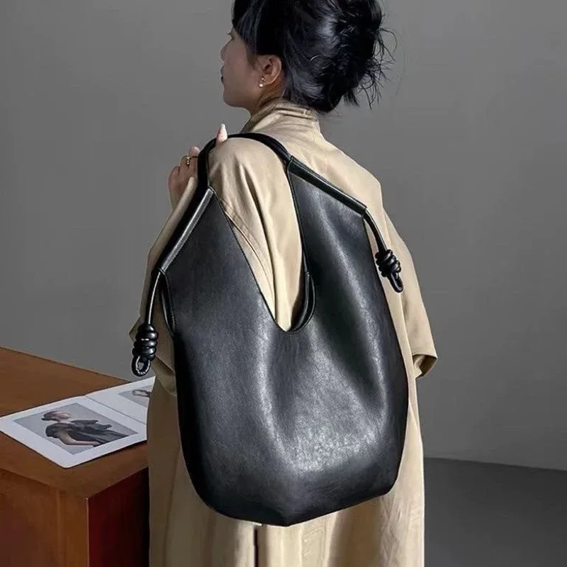 sac fourre-tout sous les bras minimaliste, haut de gamme, style paresseux, sac à main polyvalent de grande capacité pour les déplacements domicile-travail