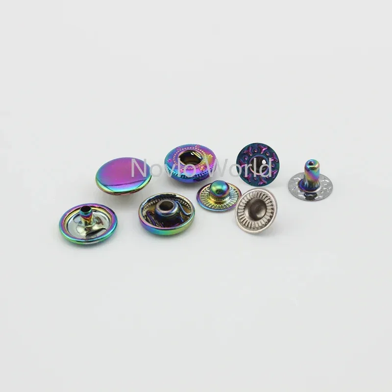 lèvent pression décoratifs en cuivre arc-en-ciel pour vêtements et sacs à dos, boutons à pression en métal, 10 couleurs, 12mm, 20-100 ensembles