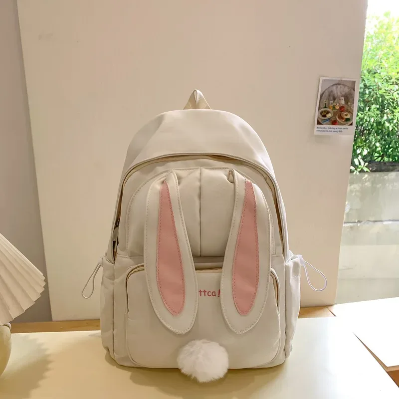 sac à dos pour filles, version coréenne, harajuku, pour lycéennes, style japonais, mignon, avec oreilles de lapin, sac à dos polyvalent pour le campus