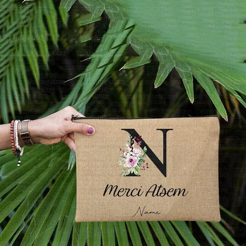 sac à cosmétiques personnalisé cadeau maitresse école, sac de rangement pour enseignant, cadeau enseignant, fin d'année, merci atsem