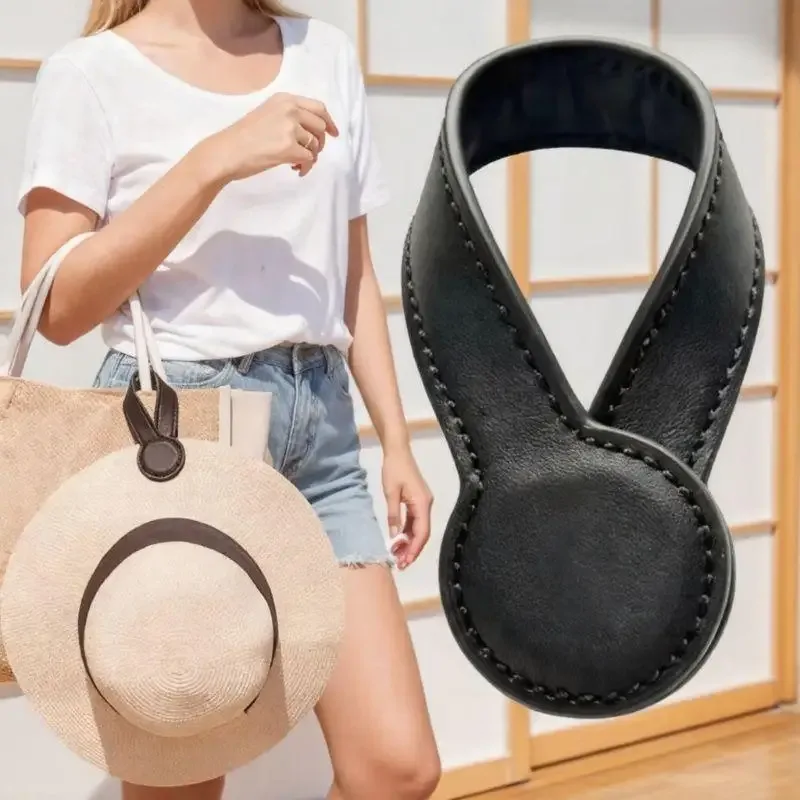 clip magnétique multifonctionnel en cuir pu pour chapeau, clip organisateur rond à aimant puissant, accessoire de sac de voyage