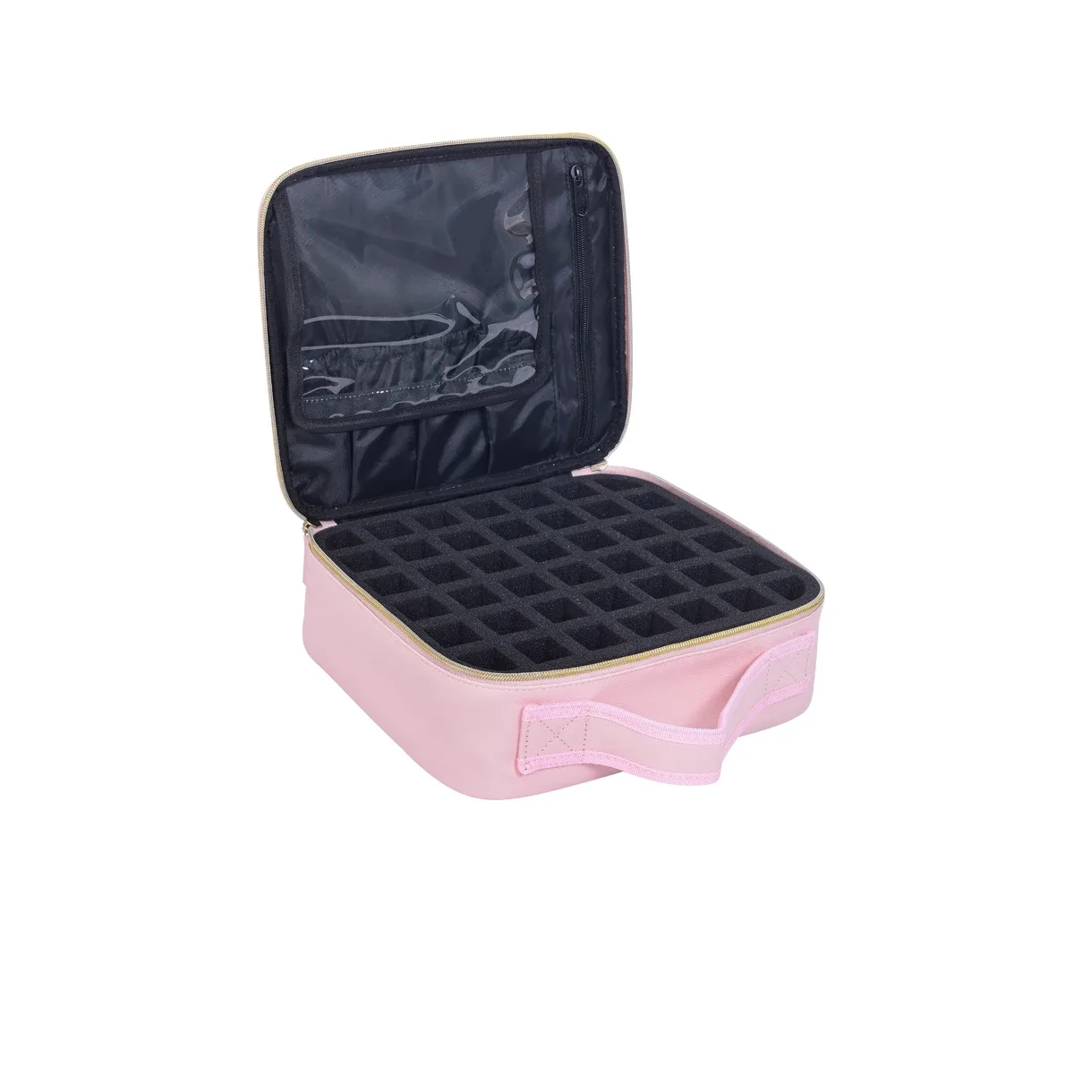 uozl organisateur de vernis à ongles de 42 bouteilles, sac de rangement de vernis à ongles portatif en cuir pu, adapté aux amateurs de nail art et aux manucure