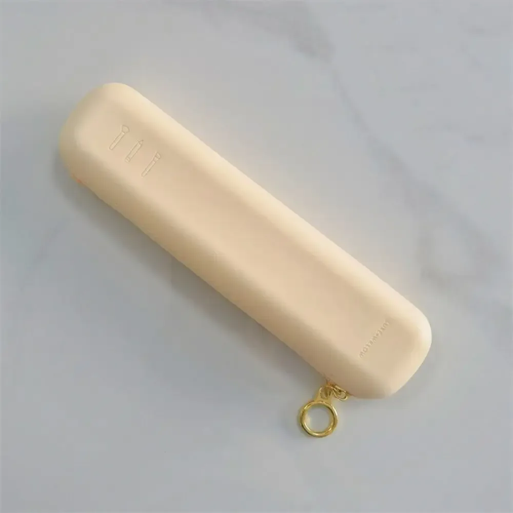 sac de rangement en silicone pour pinceaux de maquillage avec fermeture éclair, porte-pinceau de grande capacité, sac d'évaluation cosmétique, beige, rose, gris, ingent, nouveau