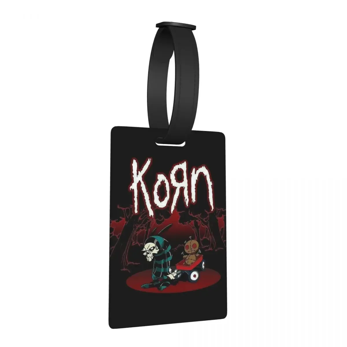 étiquettes de bagage korn heavy metal band album tour 2024 – porte-étiquettes d'identification pour valise, bagage de voyage, carte d'embarquement, nom et adresse