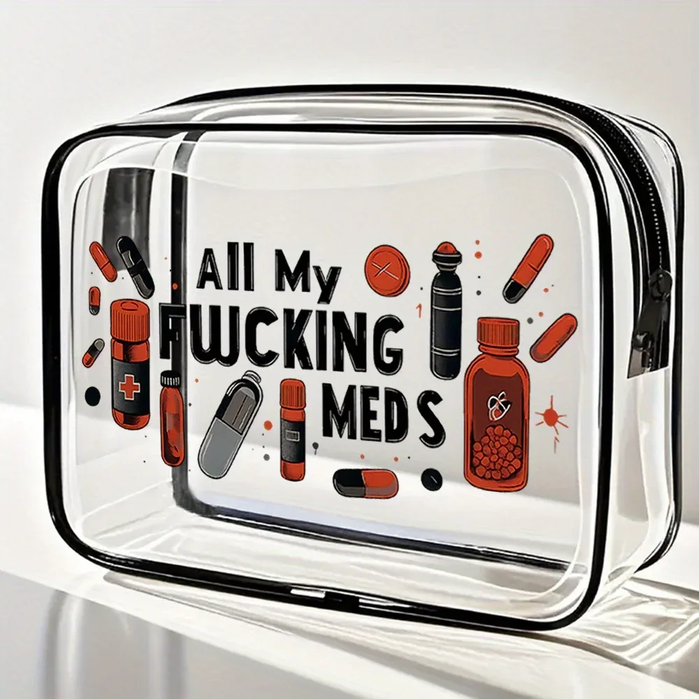 trousse de toilette all my meds, petite pochette à cosmétiques, essentiel de voyage pour femmes