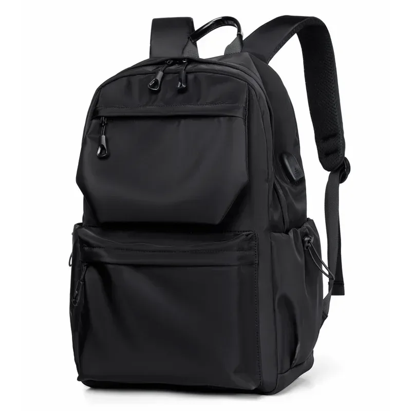 sac à dos imperméable en polyester pour hommes – sac pour ordinateur portable de voyage et d'école de grande capacité