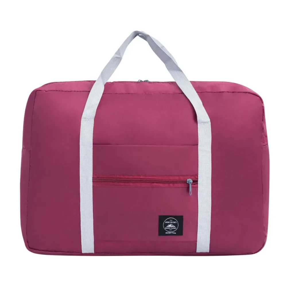 sac à main de voyage en polyester durable, couleur unie, étanche, bagage à main, sac à bandoulière pliable de grande capacité, sac de sport pour femmes et hommes