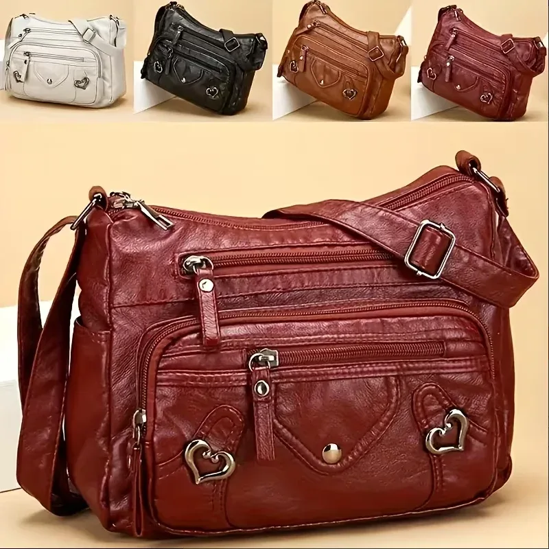 sac bandoulière multi-poches en cuir souple, sacs à main de luxe, sacs à main pour femmes, sacs à bandoulière de créateur pour femmes