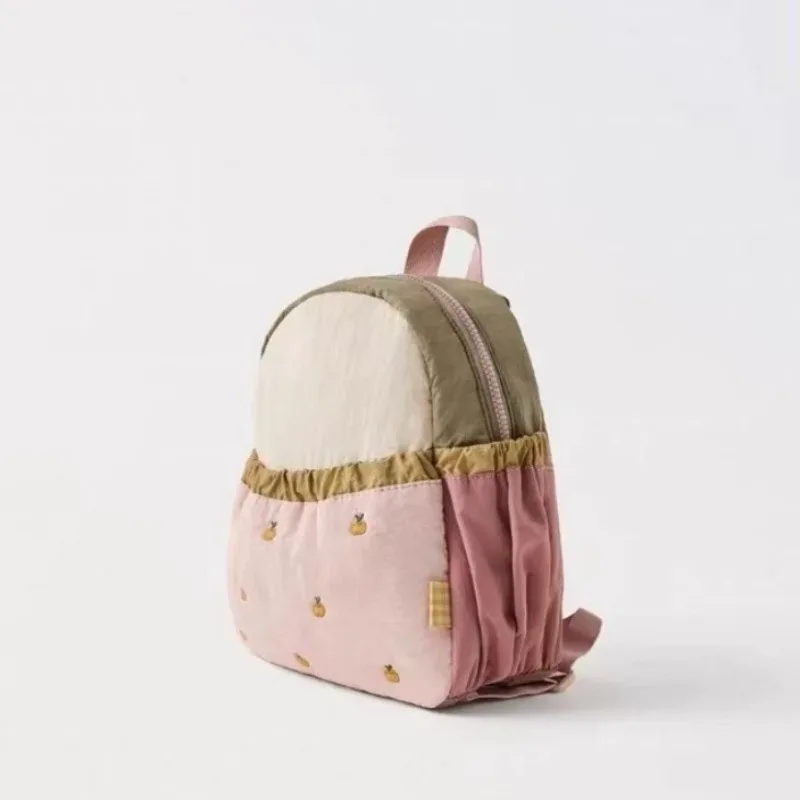 nouveau sac à dos femme brodé pomme orange mignon 2026, léger et tendance, grande capacité, sac d'étudiant dessin animé