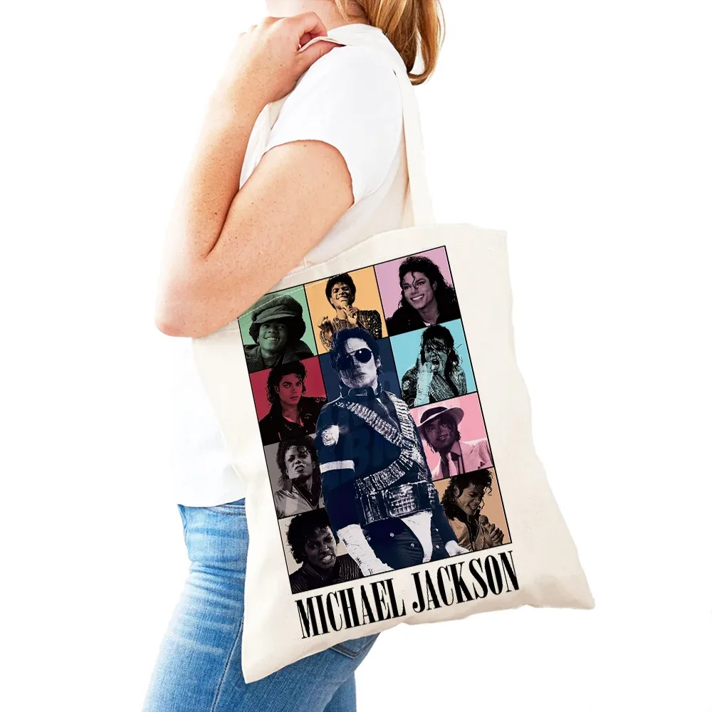 sacs à main michael jackson lady, double impression, super star, sac fourre-tout pour femme, léger, album, sac à main pour fille