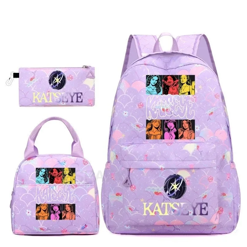 sac à dos tendance katseye amusant pour filles, enfants, étudiants, sac à dos double épaule, sac de voyage pour adolescents, sac à crayons, sac à déjeuner, sac à livres, cartable