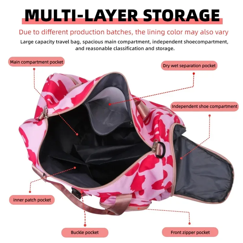 sac de sport tendance à imprimé léopard, sac de week-end, idéal pour le fitness, les sports et les voyages en plein air