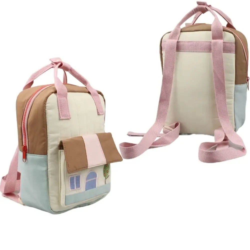 sac à dos léger pour étudiants, grande capacité, sac d'école brodé de maison dans les arbres, joli sac à dos de voyage polyvalent pour filles et tout-petits