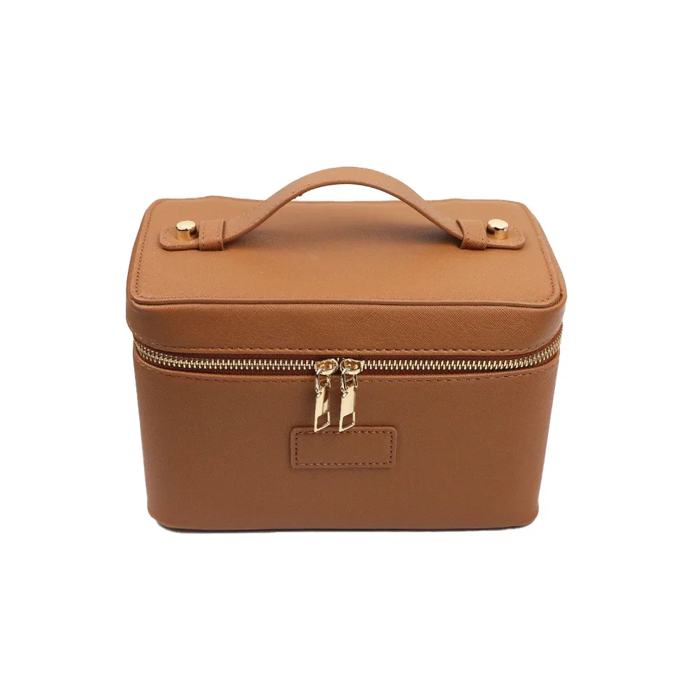 sac à cosmétiques en cuir pu personnalisé avec rangement zoné et grande capacité, trousse de toilette pour l'automne et l'hiver, nouveaux produits