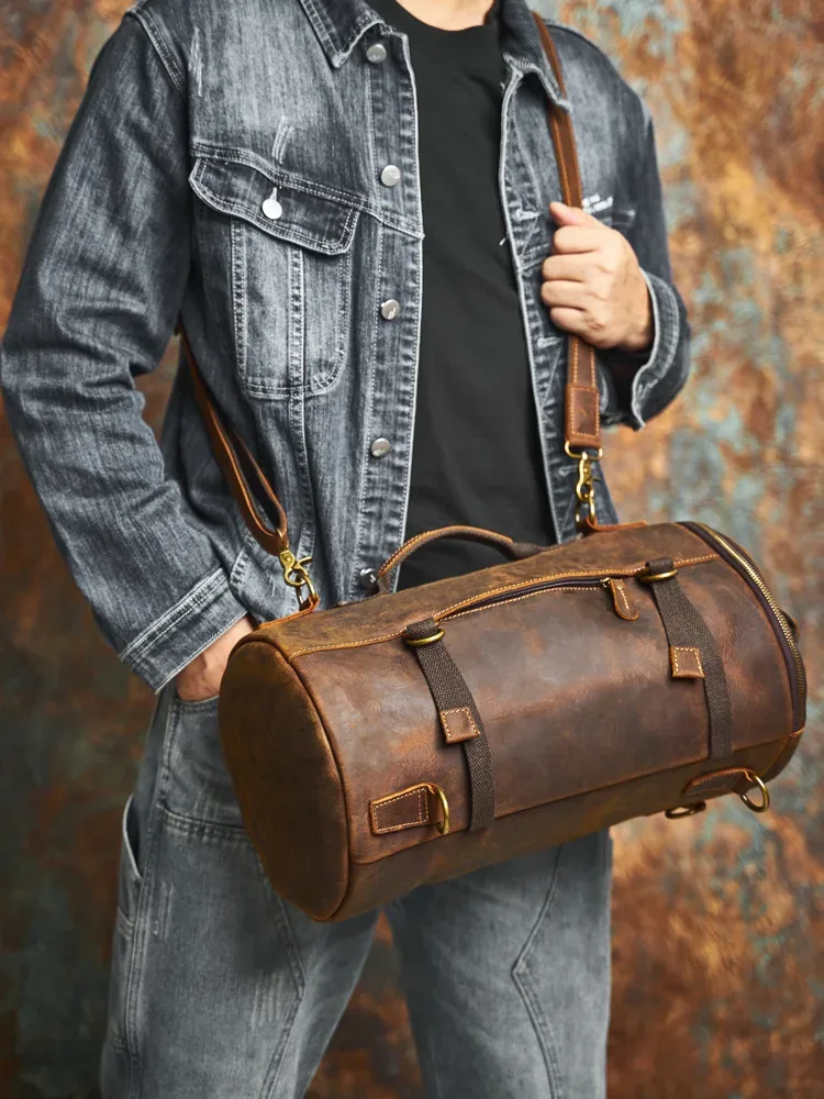 nasva-sac à dos multifonctionnel en cuir véritable pour homme, sac à bandoulière vintage, sac à main fourre-tout à intervalles