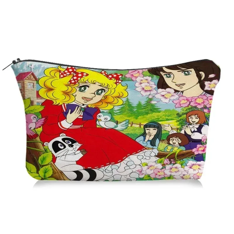 trousse de maquillage candy doll pour femmes, organisateur de cosmétiques de voyage, sacs de rangement mignons à motifs de dessins animés pour filles