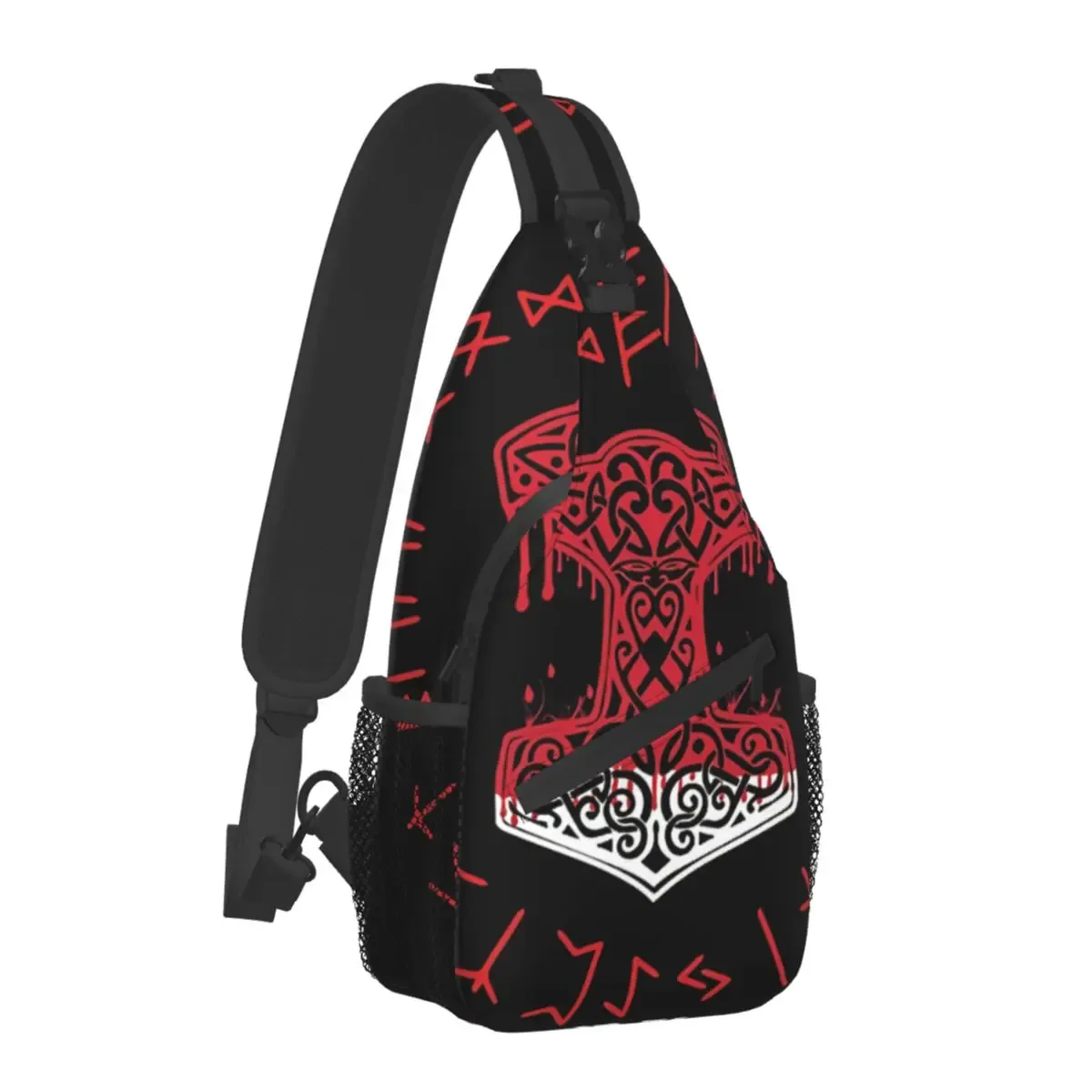 mythologie nordique viking sac à bandoulière sport arbre de vie triquetra sac de poitrine unisexe femmes homme mode épaule sacs à dos voyage