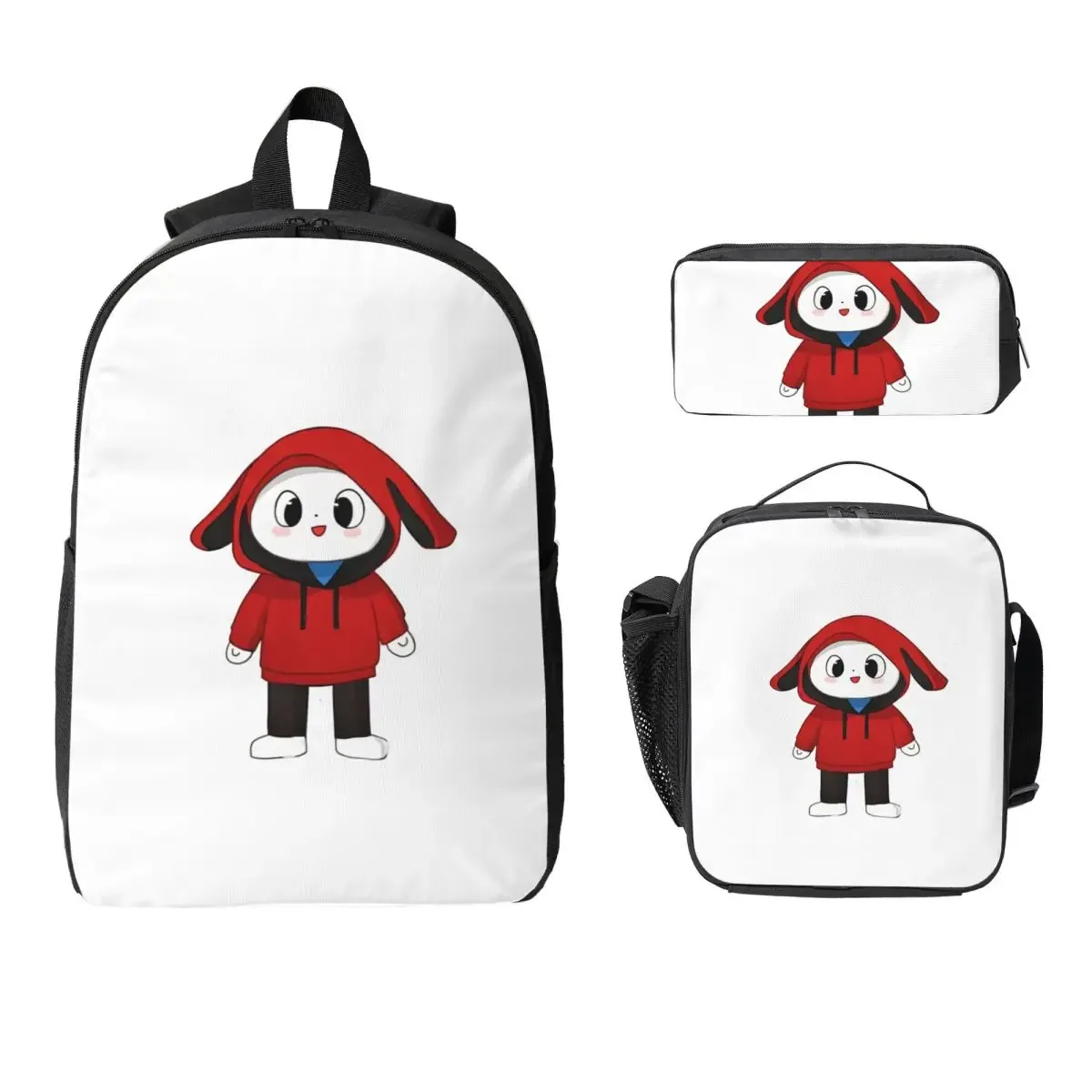 jj mikey maizen sac à dos étudiant garçons filles bookbag sac d'école ordinateur portable sacs à bandoulière 3ps sac à déjeuner isolé trousse à crayons