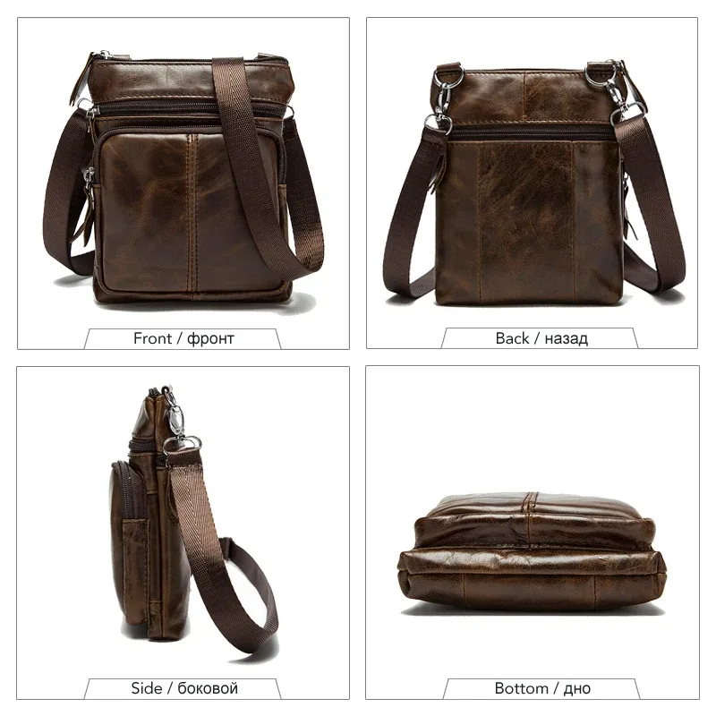 sac à bandoulière vintage en cuir véritable pour homme, sac à main messenger, étui à bombes, sac principal, initié, noir, 2020
