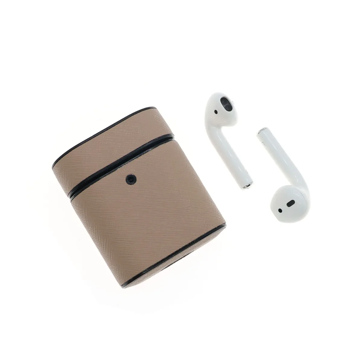 boîte en cuir saffiano personnalisée pour airpods 1/2 pro, housse de protection pour écouteurs apple air pods 2 pro