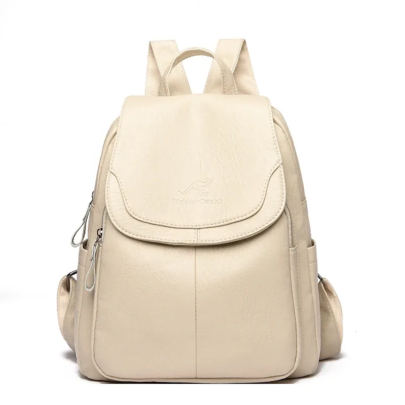 sac à dos vintage en cuir souple pour femmes, 9 couleurs, sac à bandoulière décontracté pour voyage, sacs d'école pour femmes, sac à dos pour dames.