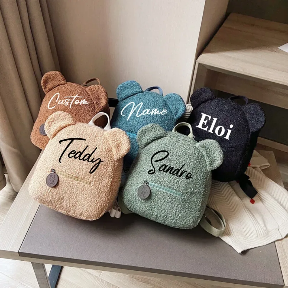 Sacs à dos ours personnalisés nom personnalisé Portable enfants voyage Shopping sacs à dos femmes mignon ours en forme d'épaule sac à dos