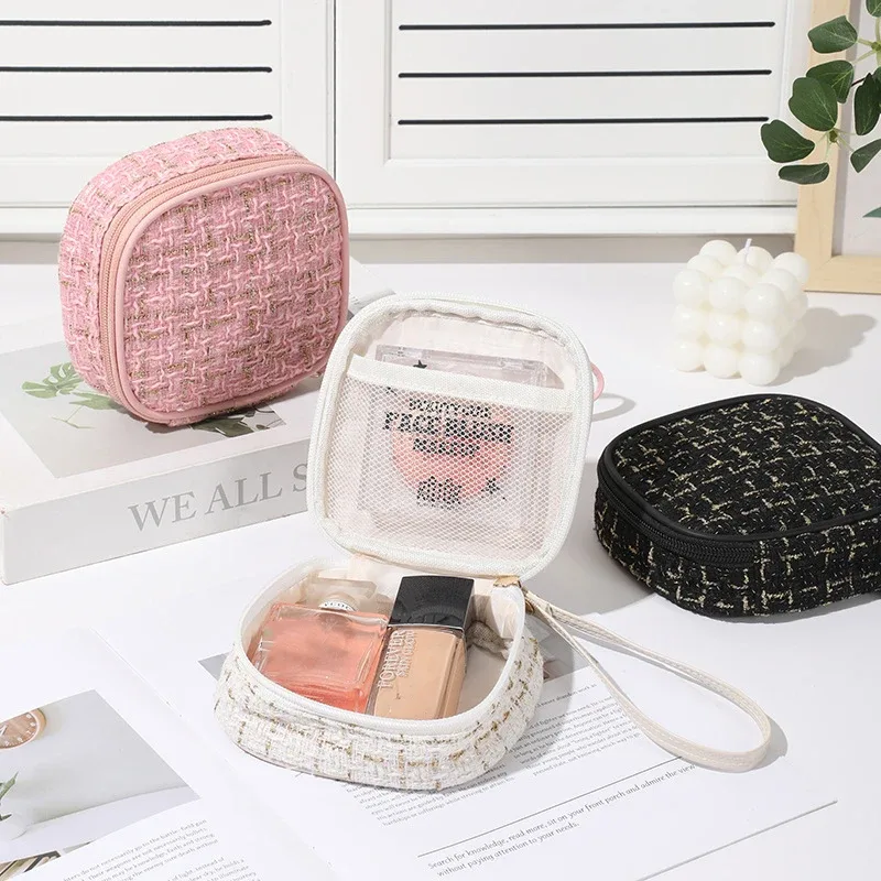 mini sac de rangement de maquillage pour dames, portable, rouge à lèvres, clé, pièce de monnaie, ligne de données, évaluateurs, serviettes hygiéniques pour filles, fourre-tout simple