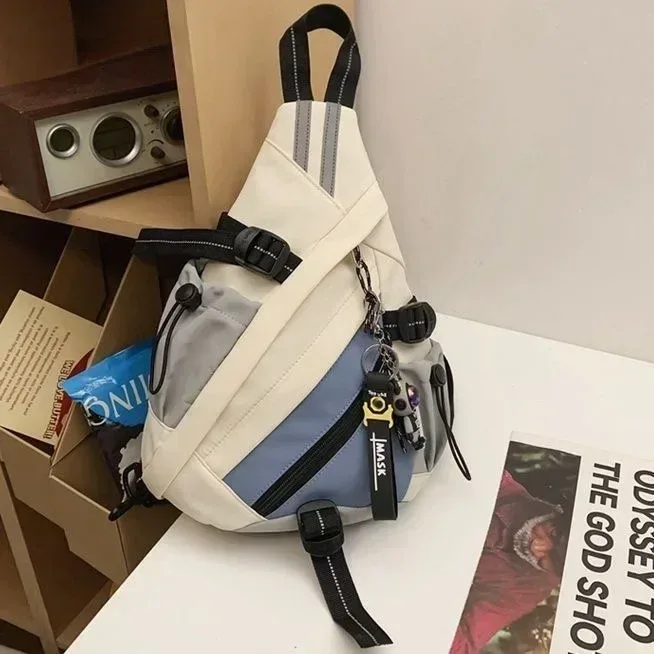 nouveau sac à dos de moto sportif de style hip-hop, pour hommes et femmes, multifonctionnel, imperméable, idéal pour les voyages, sac à bandoulière, sac d'école, sac porté en travers de la poitrine.