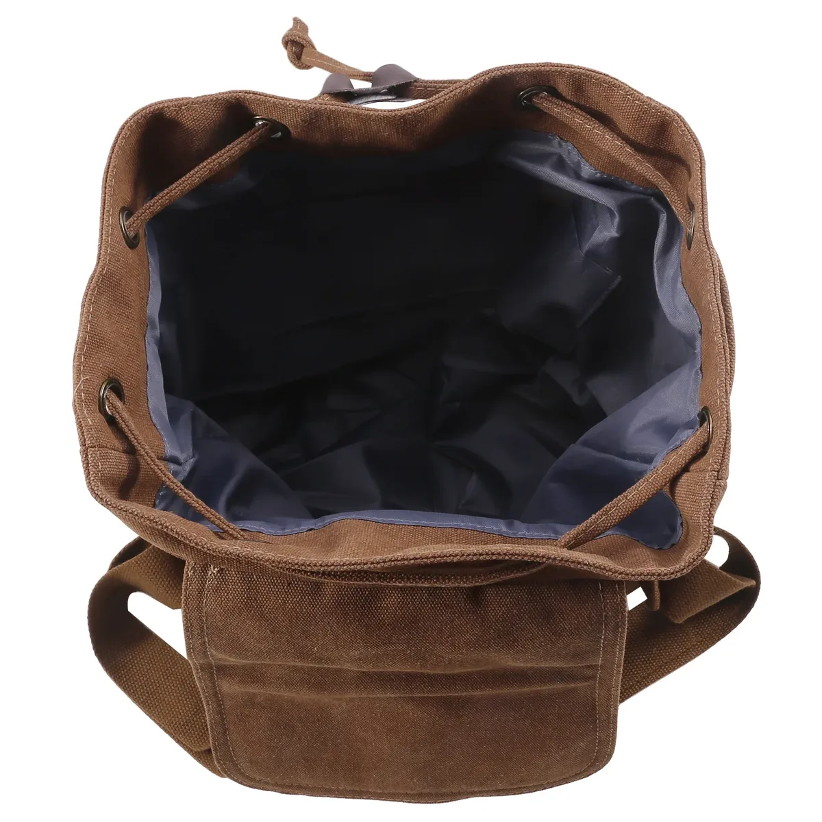 sac dos toile femelle polyester poche intérieure zippée bandoulière arquée style preppy couleur marron clair capacité 20 35 litres