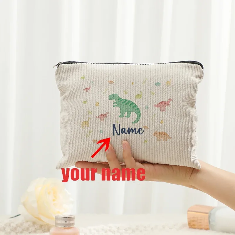 personnalisable avec nom dinosaure pastel vintage cirque motifs d'animaux de mer trousse de toilette maquillage sac de voyage garçon enfants amis cadeaux