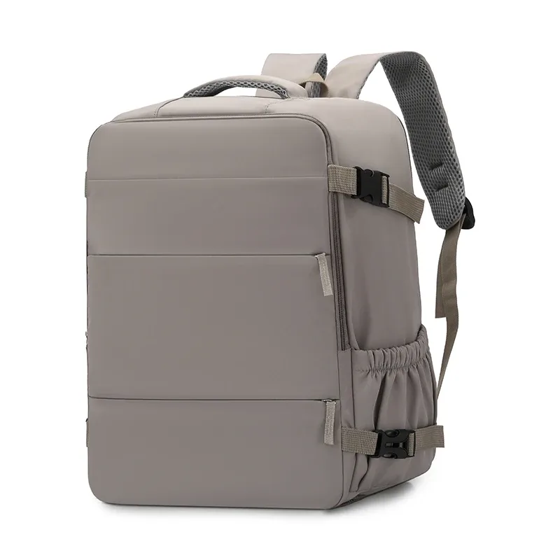 grand sac à dos de voyage pour femme, sac à dos minimaliste de couleur unie avec compartiment séparé pour chaussures et pochette pour ordinateur portable de 17 pouces, br
