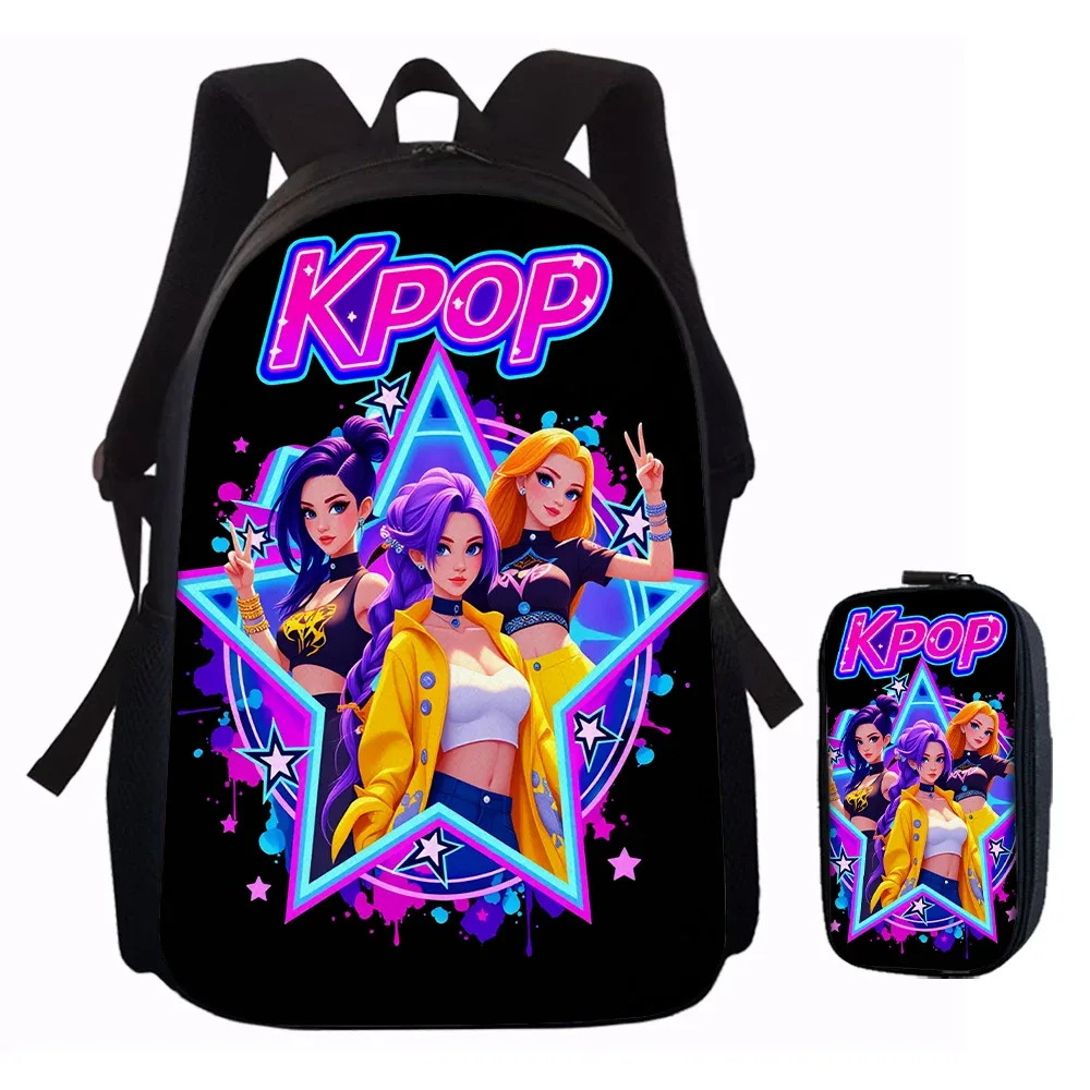 sac dos polyester noir motif kpop personnages lumière accessoires voyage polyvalent unisexe durabilité escapade week end