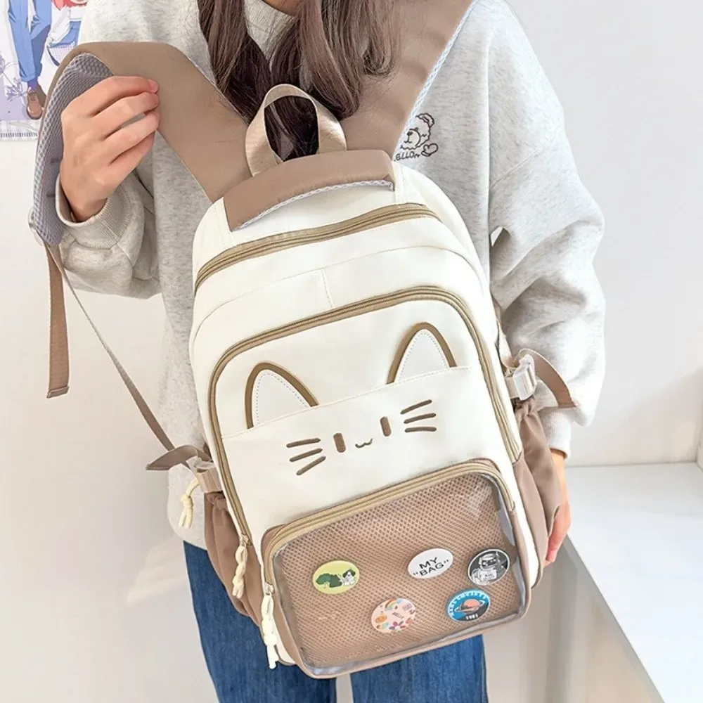 kawaii transparent ita sac à dos grande capacité double bandoulière double sac à bandoulière bricolage affichage sac à dos voyage
