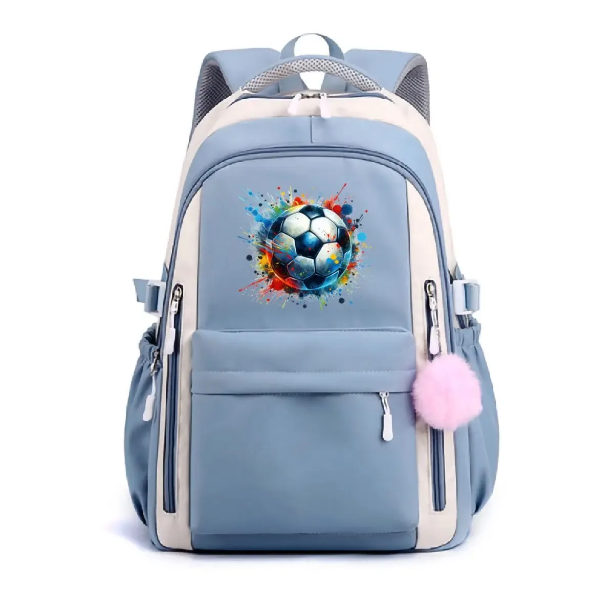 sac à dos tendance imprimé ballon de football pour étudiants, sac à dos de voyage en plein air pour femmes et hommes, sac à dos pour ordinateur portable, sacs d'école décontractés pour adolescents