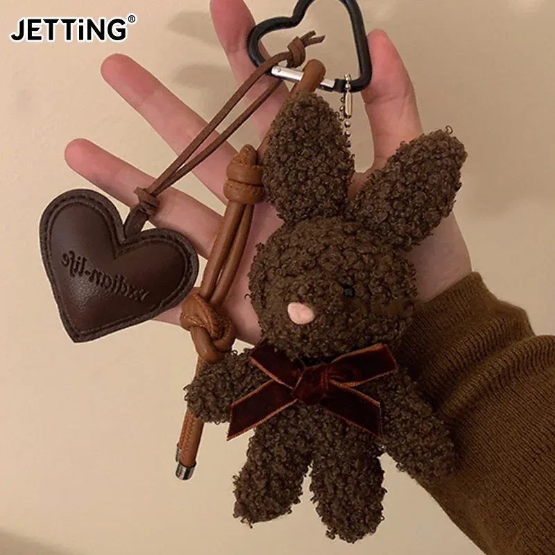 porte-clés lapin en peluche kawaii y2k, mignon lapin en peluche, pendentif pour sac à dos