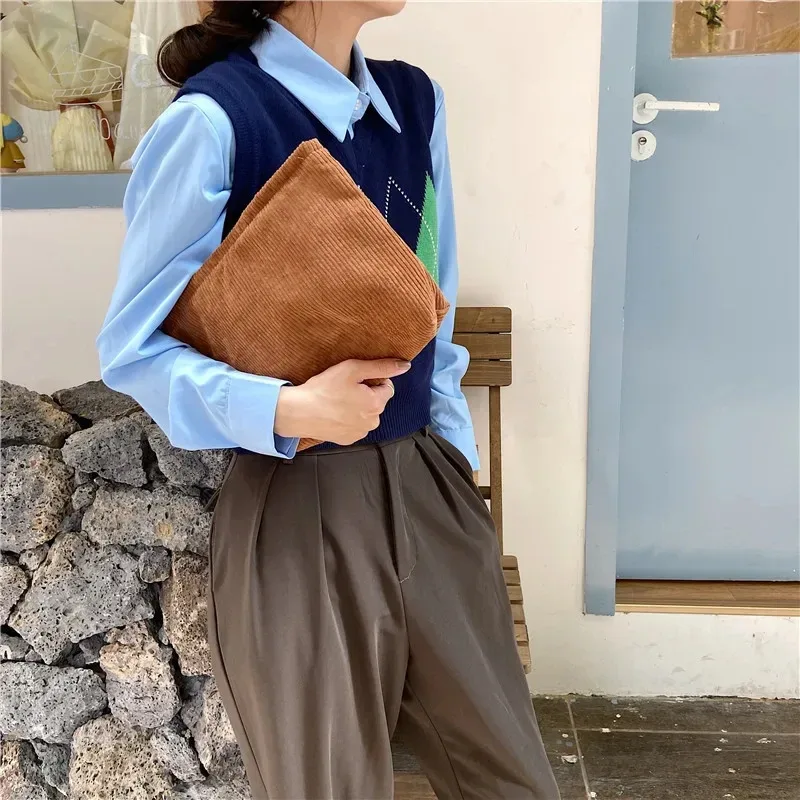 sac à cosmétiques de voyage en velours côtelé de grande capacité, organisateur de maquillage portable pour femmes, pochette de rangement à fermeture éclair