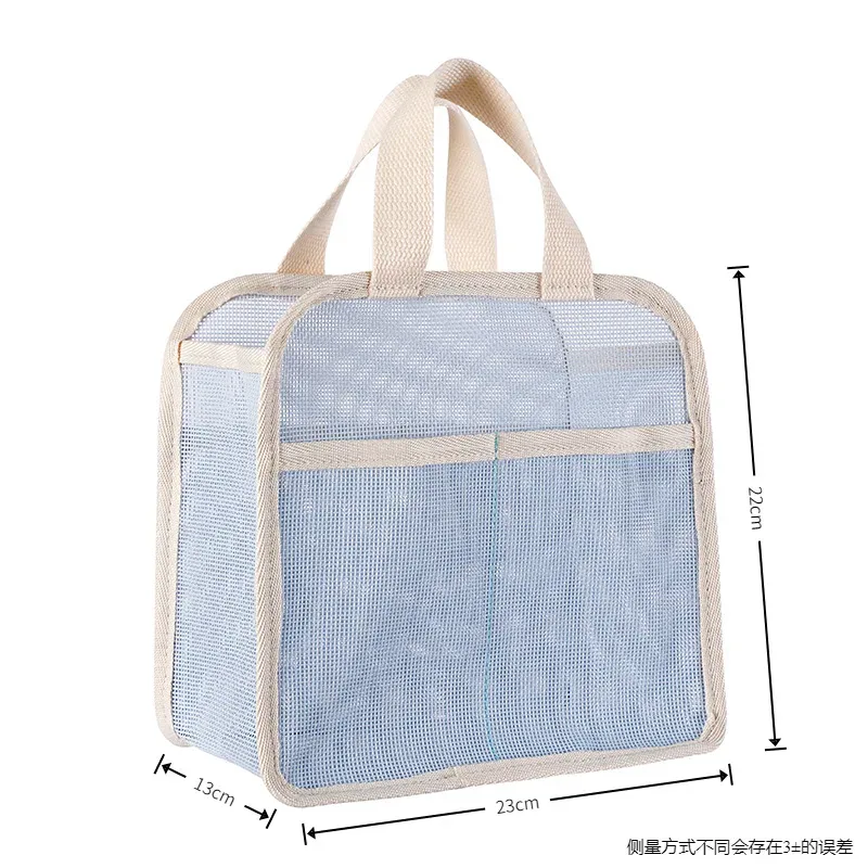 nouvelle trousse de toilette coréenne en maille tissée pour femmes, sac de rangement portable pour produits de soin de la peau, sac de voyage, trousse de maquillage pour la salle de sport et la douche.