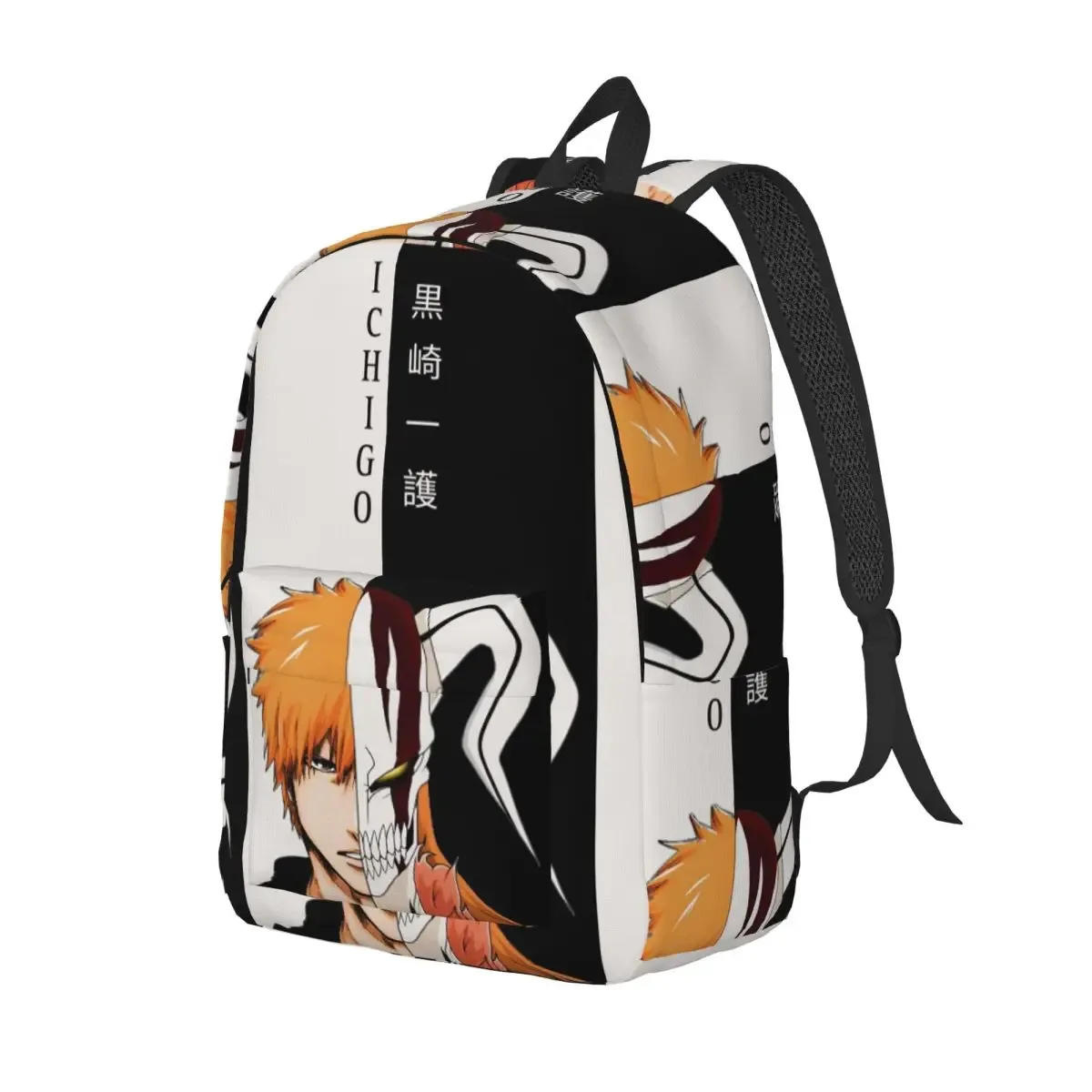 ichigo kurosaki anime bleach sac à dos d'étudiant, sac d'école, sac à dos de randonnée, sac de voyage pour hommes et femmes, sac à bandoulière