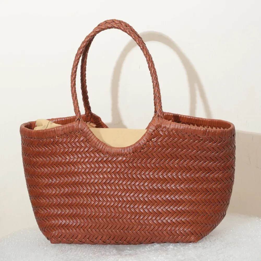 sac à main en cuir véritable pour femmes, grand sac fourre-tout vintage, sac à bandoulière décontracté, sac de shopping en cuir de vache tissé, sac bandoulière pour femmes