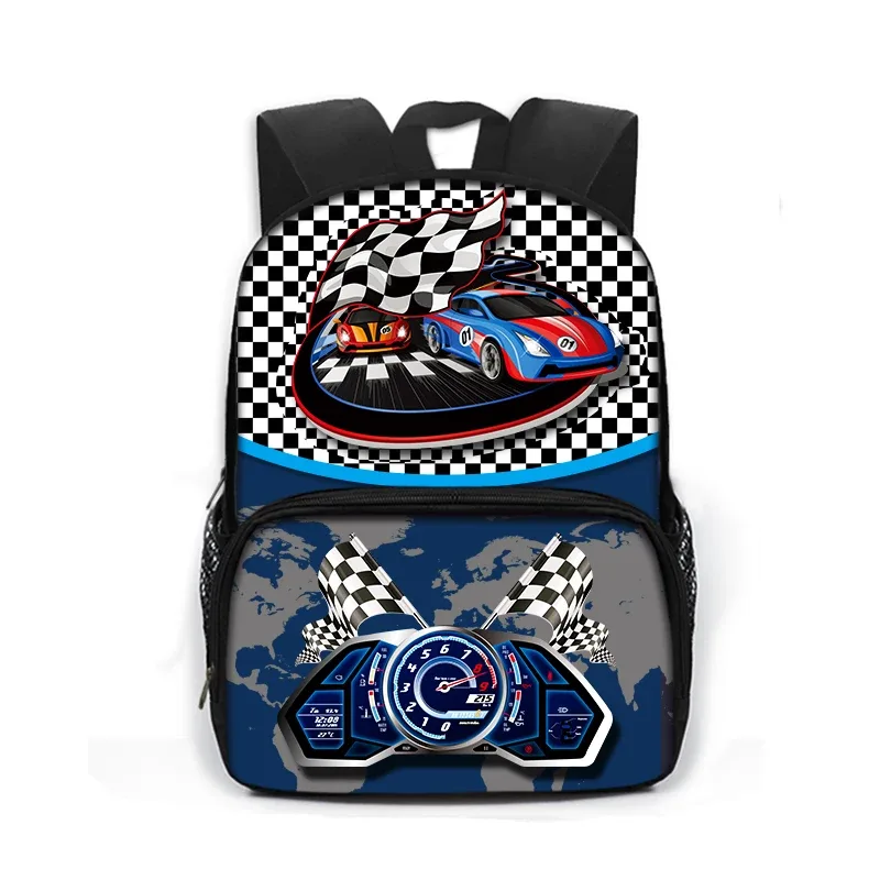 sac à dos imprimé dessin animé de police, voiture, bus, pelle, camion, sac de jour pour enfants, sac de livre pour écoliers de maternelle