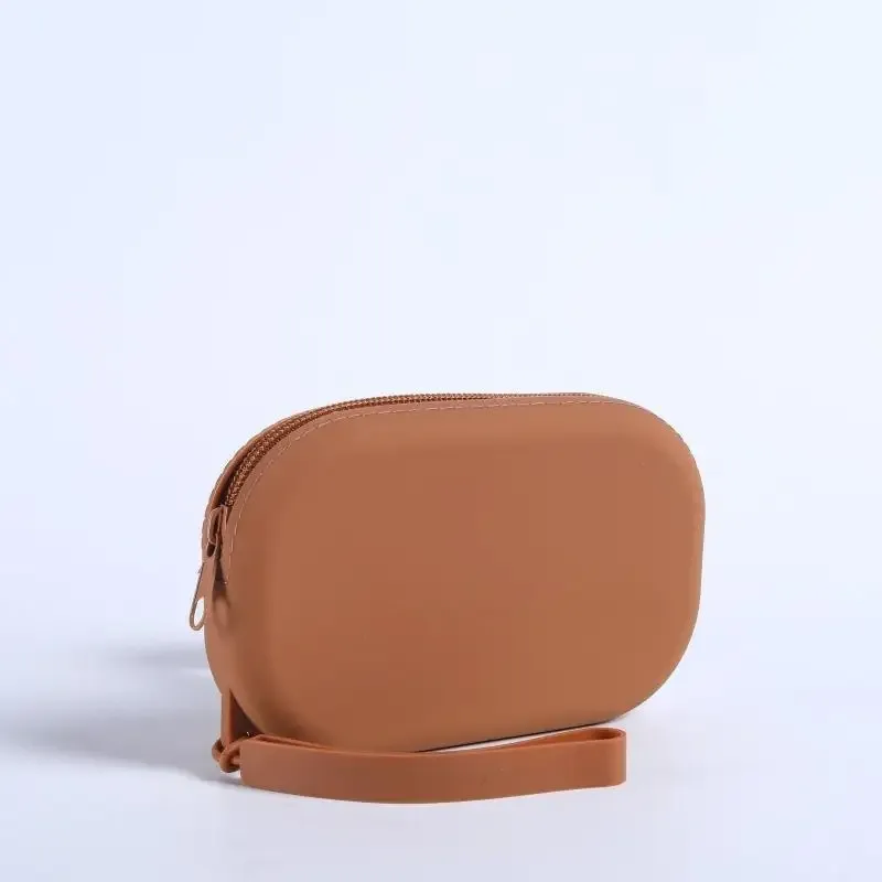 sac à fermeture éclair en silicone lisse pour écouteurs, portefeuille, organisateur de cosmétiques, porte-monnaie pour femmes et filles【smq】